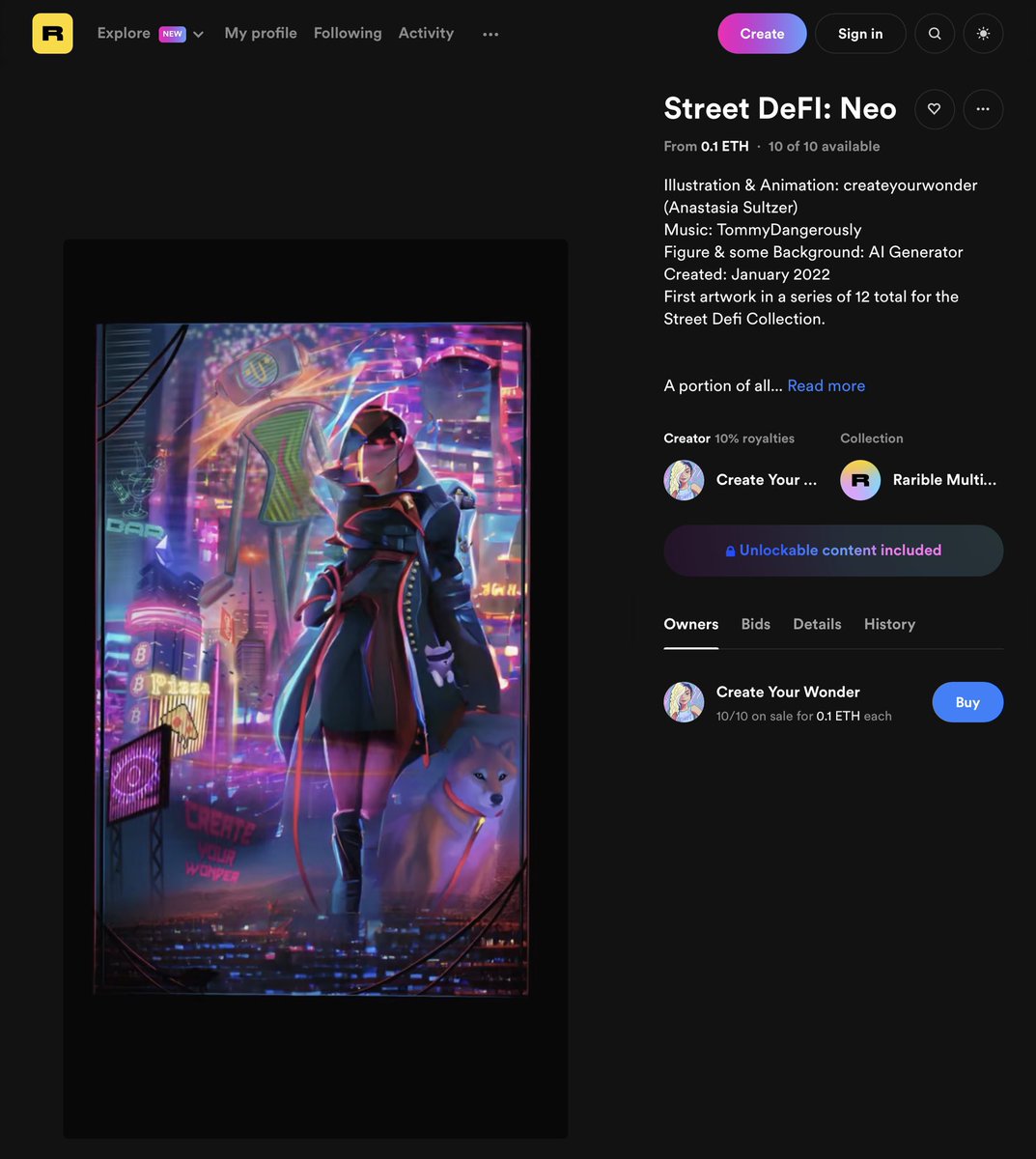 cre8yourwonder's tweet photo. FIRST MINT! 🥳 Also my first animation, first collab with AI, and first collab with musician TommyDangerously (trying to convince him to get on Twitter)

10 /10 available and listed for 0.1 ETH

Take a peep and listen! I’d love to know what you think. 😊

https://t.co/W013KB220g https://t.co/AFgbI9pZbG