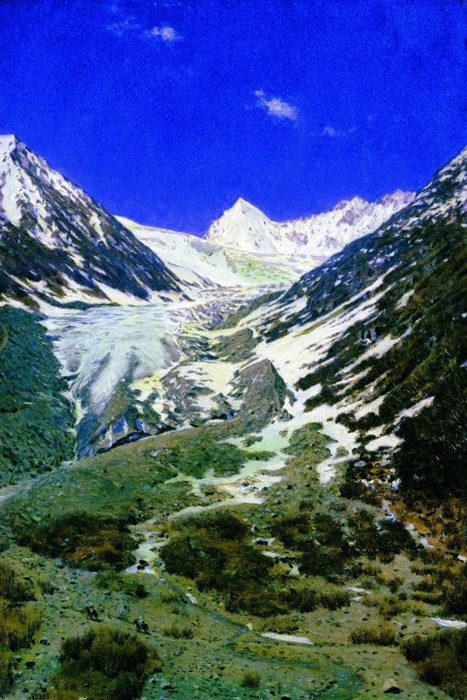 artvereshchagin's tweet photo. Glacier on the way from Kashmir to Ladakh, 1875 #vasilyvereshchagin #vereshchagin https://t.co/MF0nyhOxr7
