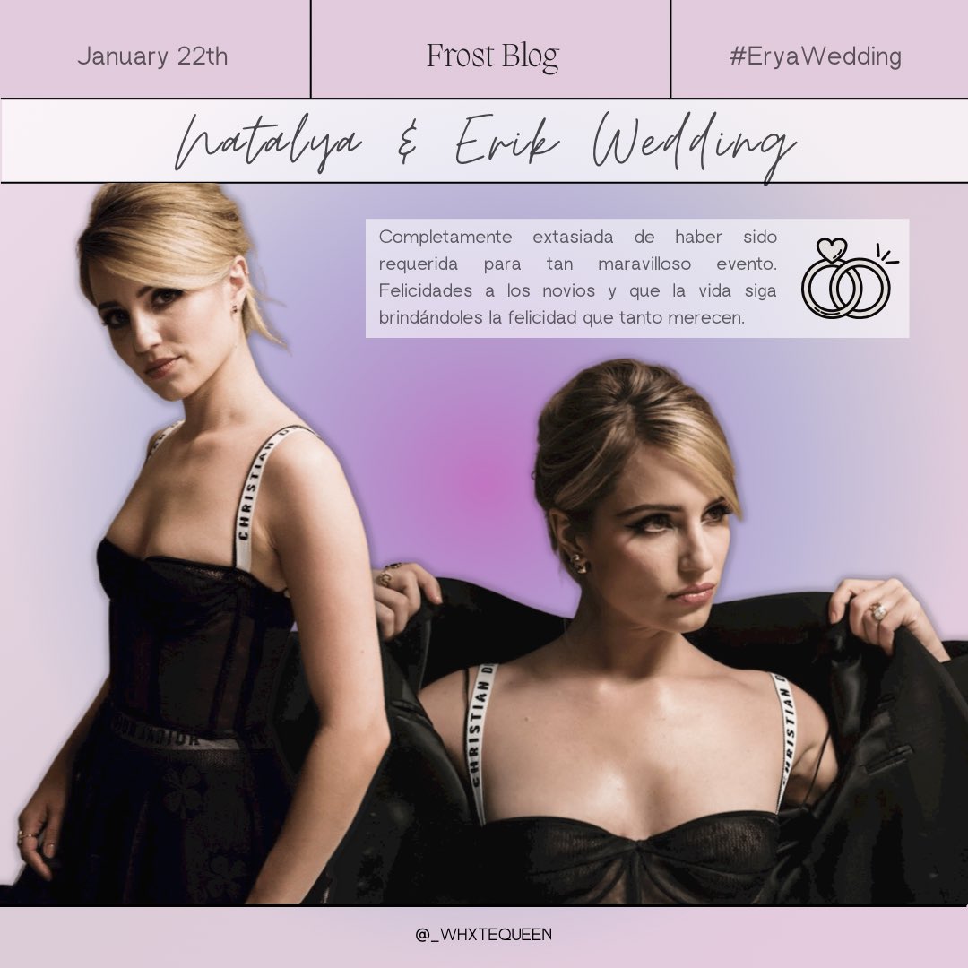 ⠀⠀

       ✧･ﾟ: *✧･ﾟ:* #𝐄𝐑𝐘𝐀𝐖𝐄𝐃𝐃𝐈𝐍𝐆 *:･ﾟ✧*:･ﾟ✧ 

—Recién logró llegar a tiempo, sentándose con rapidez en una de las sillas al fondo del precioso salón e impaciente por ver a los novios, analizaba con cautela y silencio a cada persona del lugar.—

⠀⠀