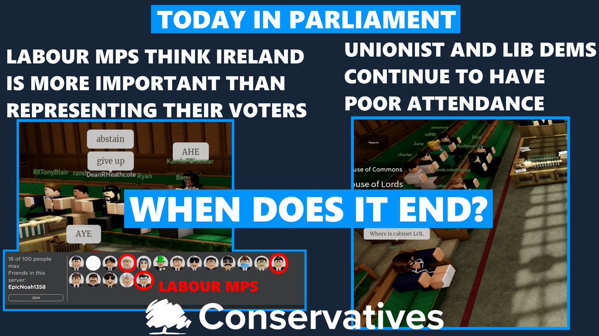 Government MPs continue to not show up to parliament and Labour’s MPs are now prioritising their occupations in Ireland instead of representing their constituents in parliament. 

The Conservatives is the only party busy working with you and for you.