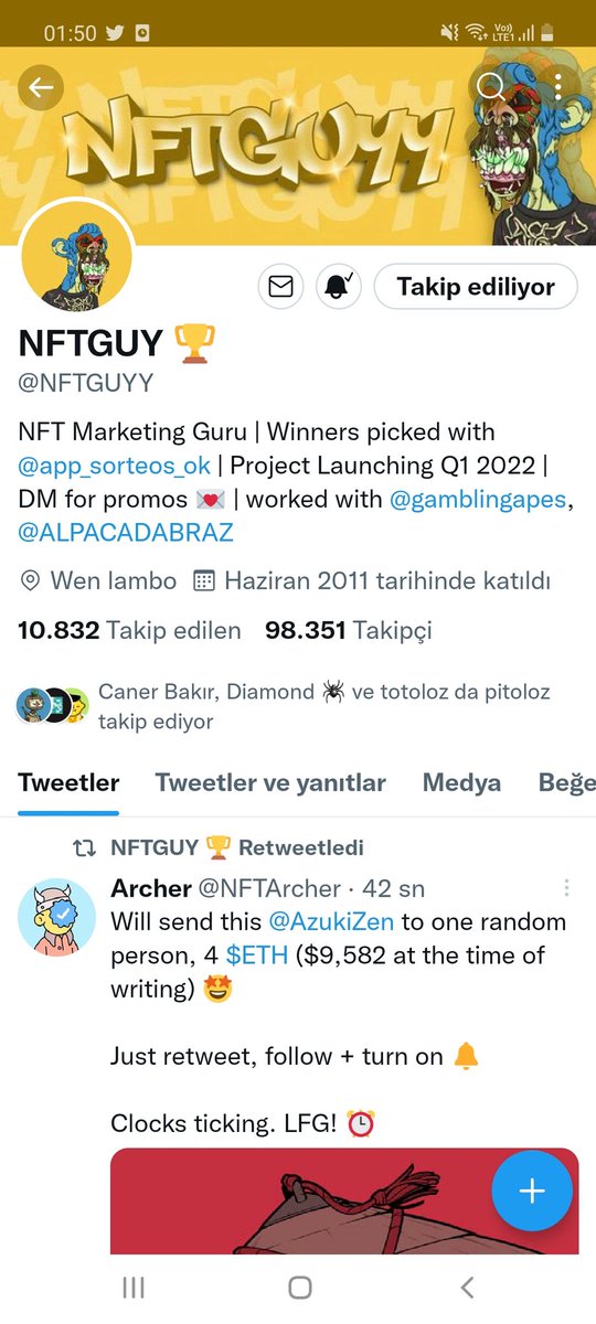 HonourCollector's tweet photo. @NFTGUYY Done! https://t.co/CXIks7VKW7