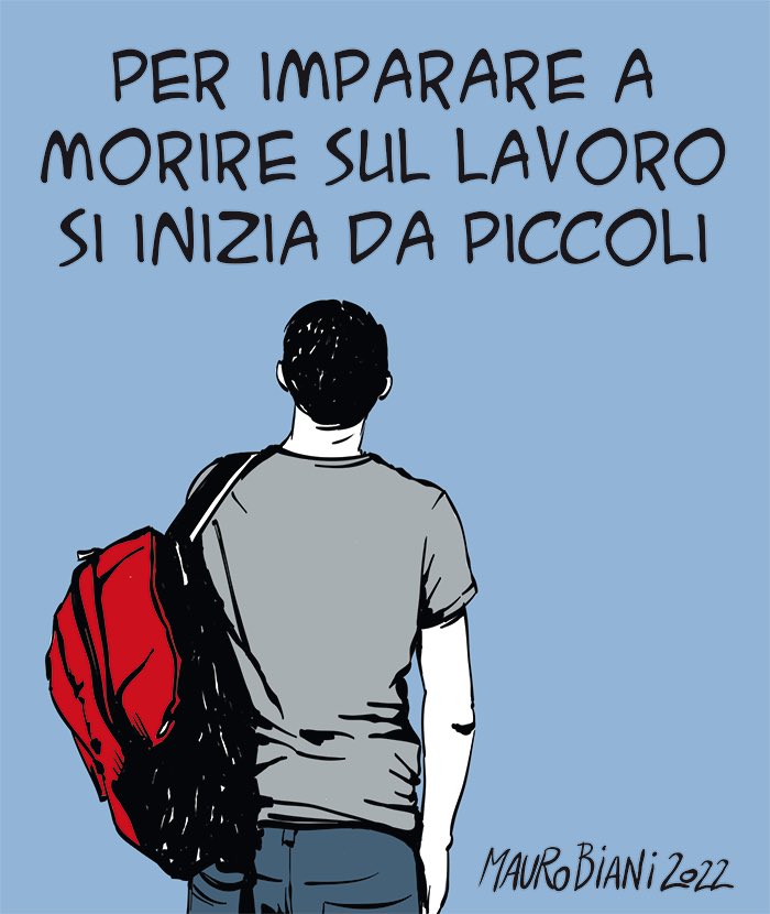 nonsonpago1's tweet photo. “Per imparare a #morire sul #lavoro si inizia da piccoli” 

Grazie, immenso Mauro... 💔

#Biani !❣️

#AlternanzaScuolaLavoro 

#MortiSulLavoro 

Molti più di mille in un anno.

Adesso anche #LorenzoParelli , studente. 🤬

@maurobiani oggi su @repubblica https://t.co/FhgS6CSZif