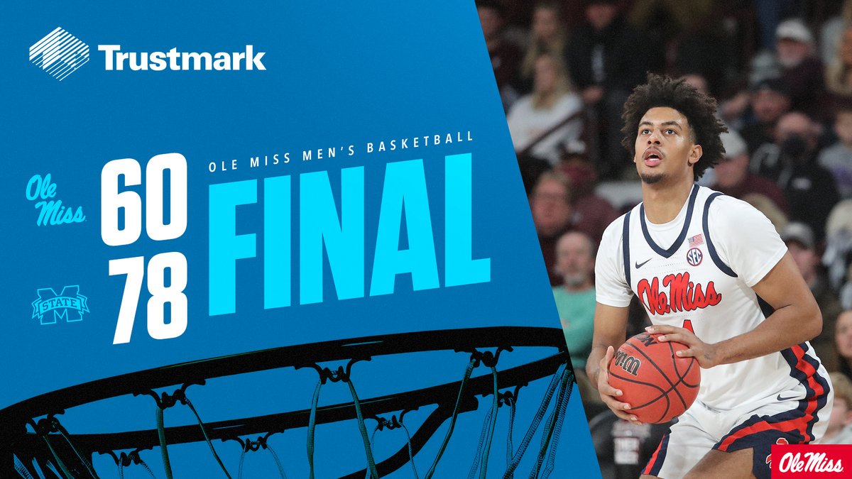 OleMissMBB's tweet photo. Final from Starkville.

Quick turnaround for the Rebs, who open a three-game homestand vs. Florida on Monday night. https://t.co/LarVRQW7Dc