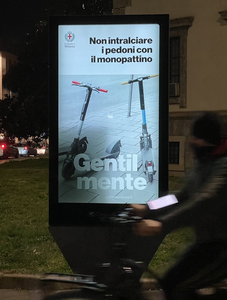 Certo che i #Monopattini sono problema di #Milano - per questo meritano una campagna di comunicazione ad hoc! <a href="/Flown_eu/">Flow-n</a>