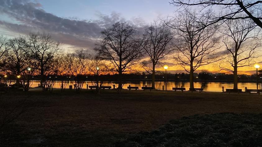 Winter sunset. Cold &amp; crisp evening.