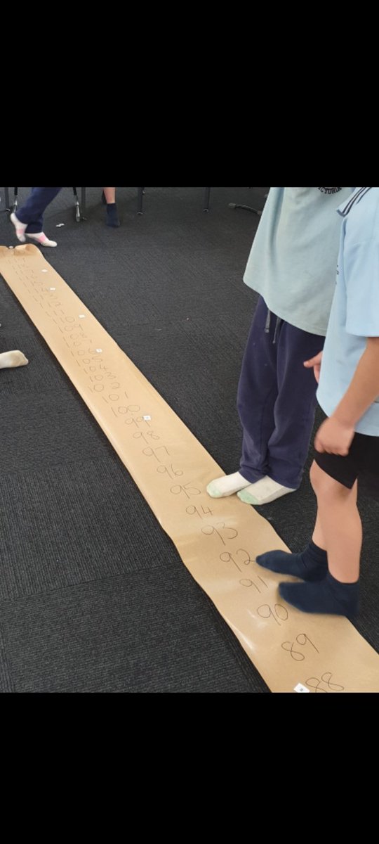 AusTeacherRiss's tweet photo. Number lines have multiple uses & students should always be exposed to them in a variety of ways.
Even this giant ladder number line was a highly engaging way for students to find the difference as a way to understand subtraction.
#MTBOS
#motivatingmaths #mathschat #engagingall https://t.co/S4h93gO7QV