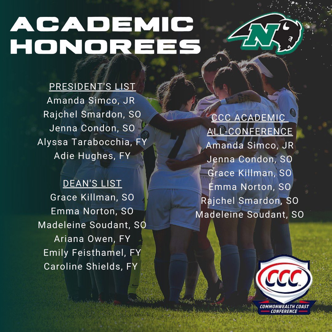 Proud of these incredible student-athletes working hard on and off the field! #bisonpride #gobooksgobison #nicholscollege #studentathlete #ccc