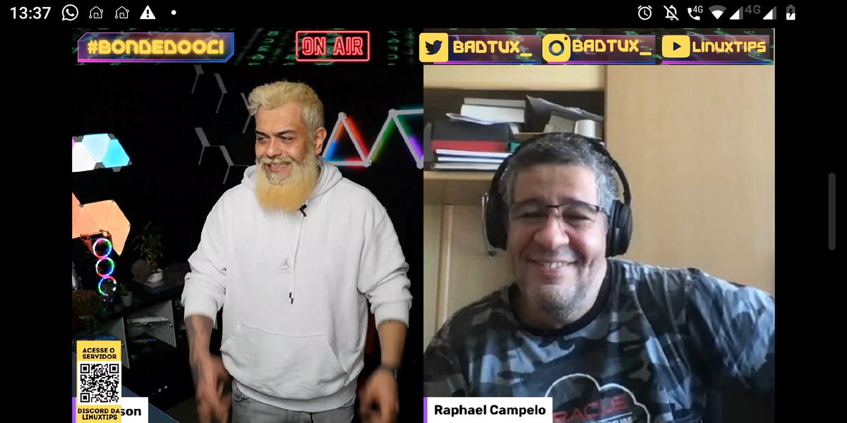 alessandroapol's tweet photo. Sabadão e estivemos no sensacional #bondeOCI. Valeu @RapCampelo @badtux_  @LINUXtipsBR https://t.co/DQUKJQqwuw