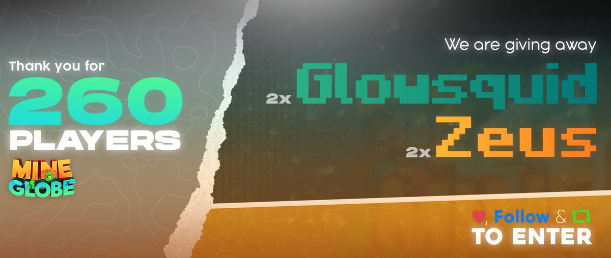 𝗧𝗵𝗮𝗻𝗸 𝘆𝗼𝘂 𝗴𝘂𝘆𝘀 𝗳𝗼𝗿 𝘆𝗼𝘂𝗿 𝘀𝘂𝗽𝗽𝗼𝗿𝘁! 🥳

We averaged over 230 players, and peaked at 𝟮𝟲𝟬 today! 📈

As thanks, we're giving away 𝟮𝘅 𝗚𝗹𝗼𝘄𝗾𝘂𝗶𝗱 &amp; 𝟮𝘅 𝗭𝗲𝘂𝘀 𝗥𝗮𝗻𝗸𝘀! 🎮

Like, Retweet &amp; Follow to enter! ♥️