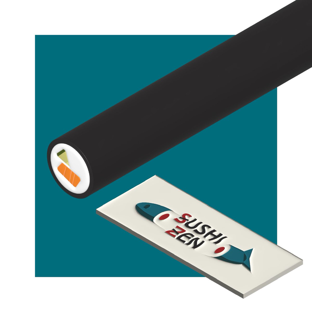 SoFiggy's tweet image. #LogoADay SushiZen logo made circa 2019ish, added sushi last night! ❤️