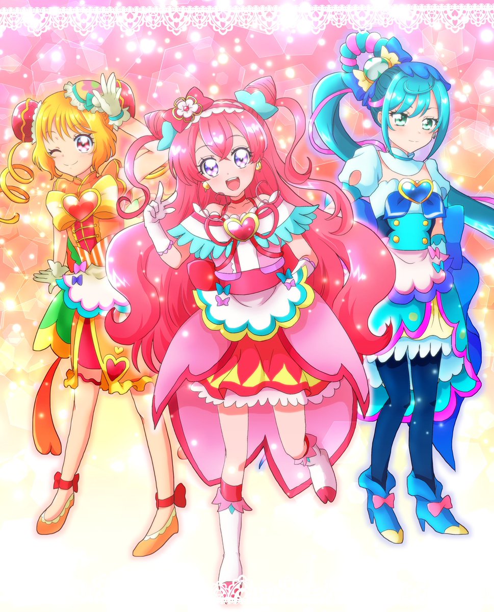 miton3939's tweet photo. デリシャスパーティープリキュア描きました！
3人も描いたの久しぶりだね…笑
トロプリ終わって欲しくない気持ちとデパプリ楽しみな気持ち😇
#precure 
#デリシャスパーティプリキュア 
#キュアプレシャス 
#キュアスパイシー
#キュアヤムヤム https://t.co/JNWq6wFlLA