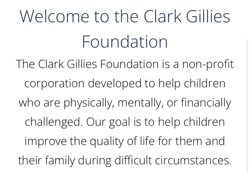 jtbourne's tweet image. We just want to say thanks to everyone for the tremendous outpouring of love and support. Clark was a giant of a man, an inspiration, so loving and loved. I know this leaves a hole in the heart of many Long Islanders. If you’d like to donate to his charity clarkgillies.org/donations/