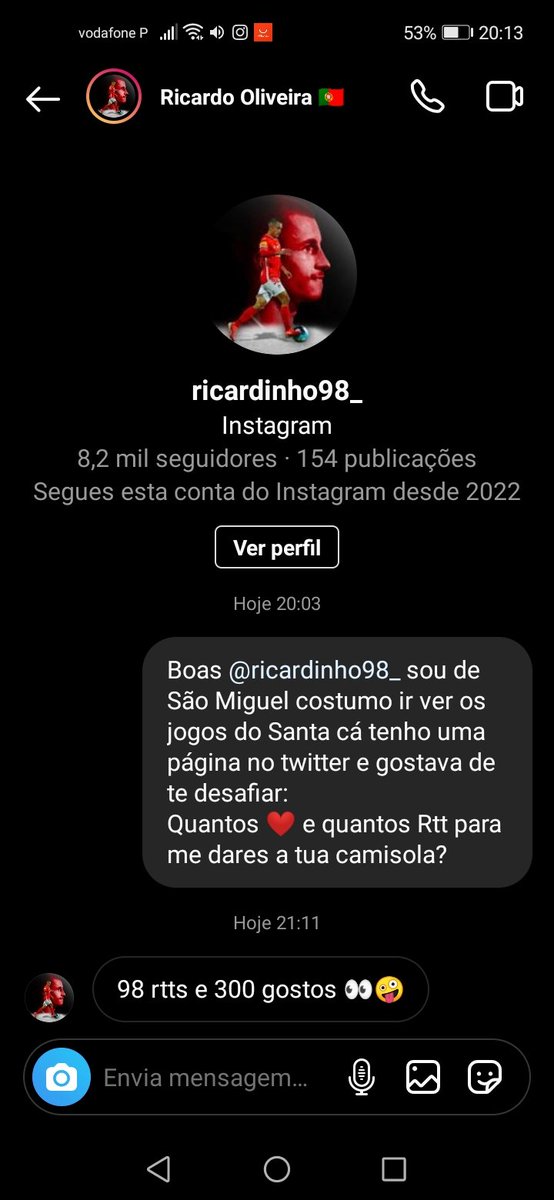 Boas malta preciso da vossa ajuda para ganhar uma camisola do <a href="/ricardinho98_/">Ricardo Oliveira</a>  ele aceitou o meu desafio, basta agora vocês deixarem "❤" e "Rtt" para batermos o que ele pediu!