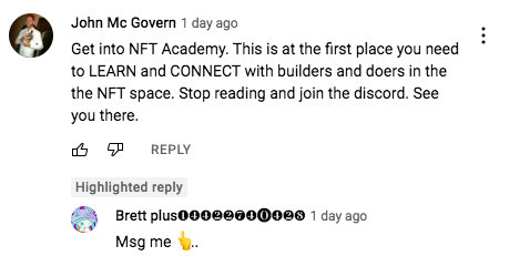 jrsmcgovern's tweet photo. got excited for a second haha 😢 @thebrettway #nftacademy https://t.co/c0fZHY83z8