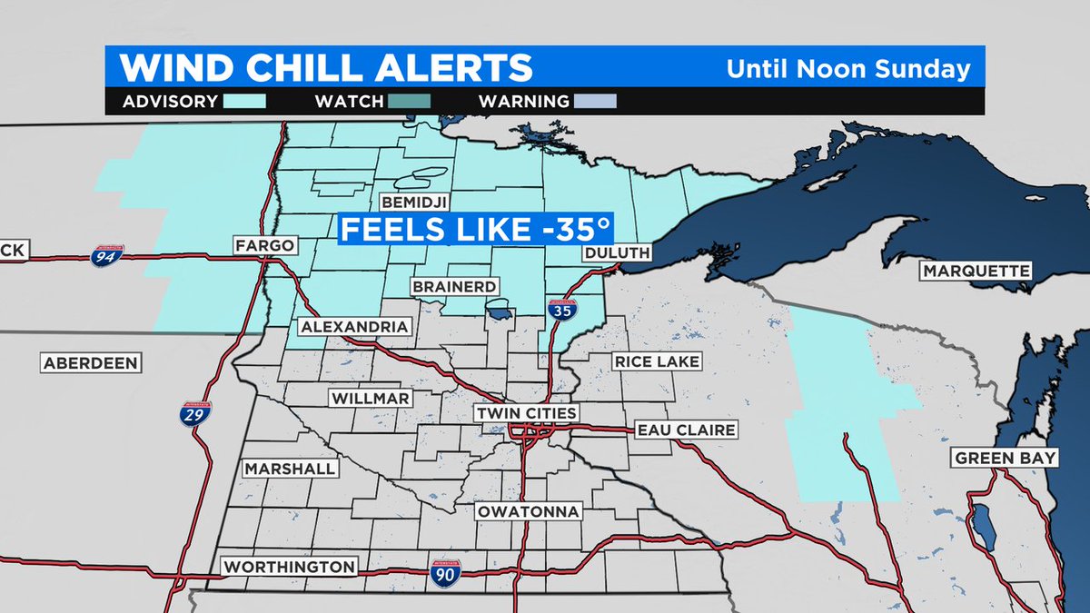 RT @WCCO: Minnesota Weather: Wind Chill Advisory For Northern Minnesota Until Noon Sunday https://t.co/aCCTEINM0D https://t.co/HeNEdtB9lD