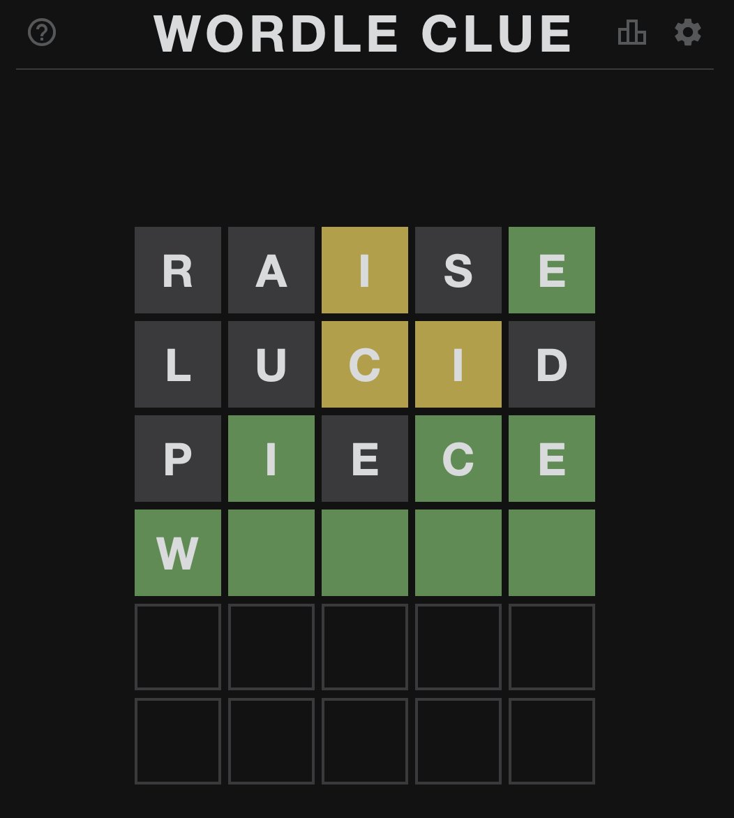 Wordle Clue (wordleclue) / Twitter