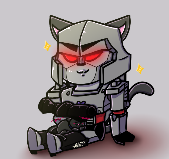 snkFTW443's tweet photo. Here's Megs with a cat. Cuz. (Here's two versions with or without huge sun-like light, depending of which one y'all like more). ✨
#Transformers #WFCtrilogy #Megatron #fanart https://t.co/mH8dAZLNU9