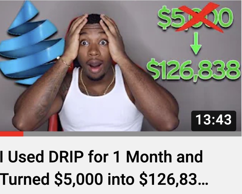 Montgom66968277's tweet image. I Used DRIP for 1 Month and Turned $5,000 into $126,838 Here's How youtu.be/2vZBZEl6sTU via @YouTube