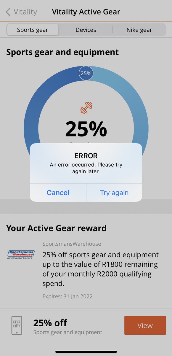 TanweerEdwards's tweet photo. @Vitality_SA Hi, please may you urgently assist. I have been getting this error for the past couple days. https://t.co/G5rigaQDPu