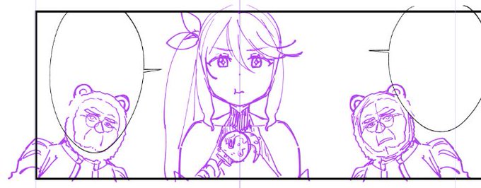 対象定規で下書きした後、定規を解除せずに続きを描いて
後で気が付いて双子が大量生産されてる図、自分でツボるからやめて! 