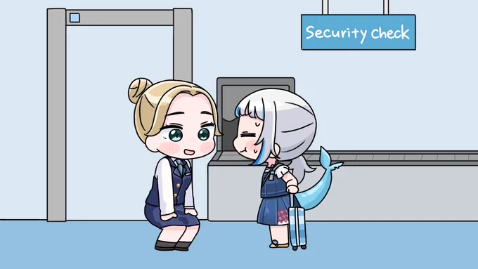 子供だと思われてしまうぐらちゃん
Gura was mistaken as a lost child by Airport Staff

#gawrt 
