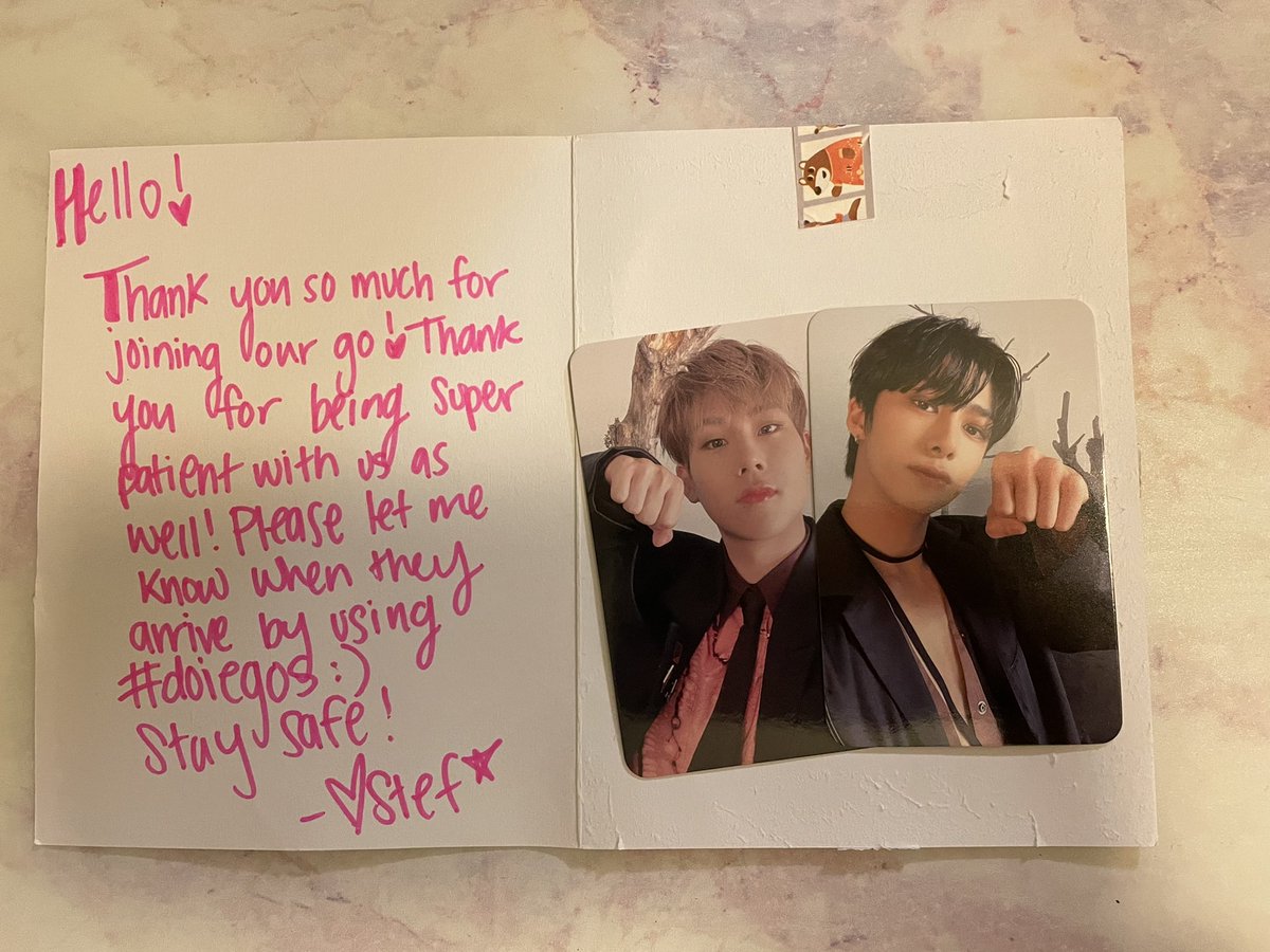 valkjae's tweet photo. thank for the GO @doieGOs ! joo and hyungwon arrived safely 🥰
#doiegos https://t.co/grbsYSoMBo