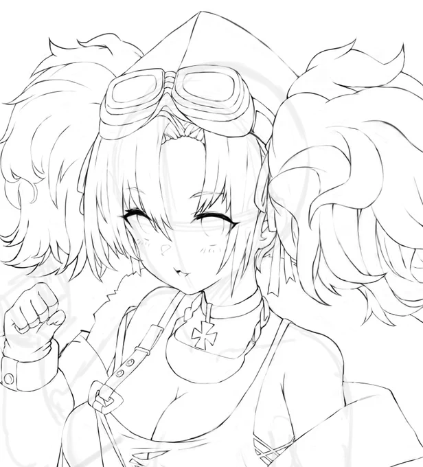 Drawing of Prinz Adalbert (プリンツ・アーダルベルト) before final painting. 