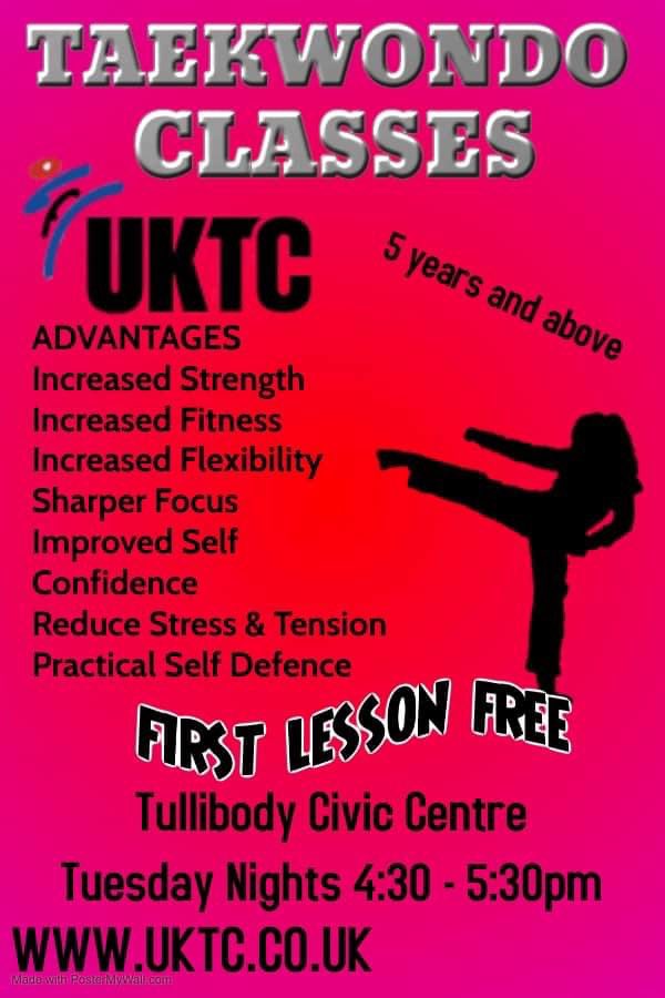 MissGavinUKTC's tweet photo. Are you looking to try something NEW. New Tae Kwon Do class opened in Tullibody. 
Would you like to train with a triple world champion and European champion? Book your free trial lesson using the link below https://t.co/pedQnNlsjY. @ActiveClacks @stb_rcps @Banchoryps @StSerfsPS https://t.co/gNL9YSqLyV