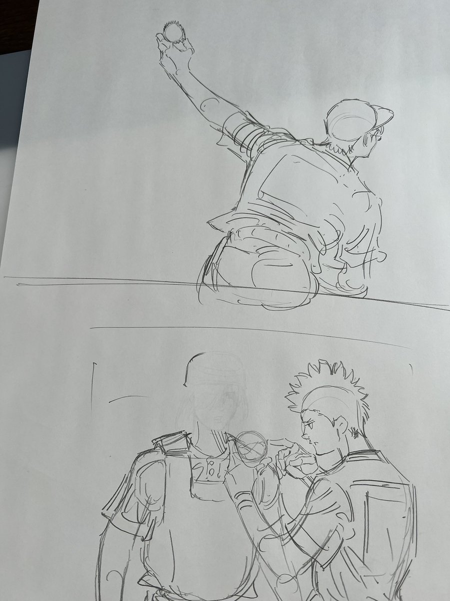 299話下書き3日目。
なにやら話し込んでる袴田と尾野。

ちなみに尾野小谷野は、おぎやはぎさんの名前からちょっと拝借しました。メガネびいき好きです。

本日もスタート〜 