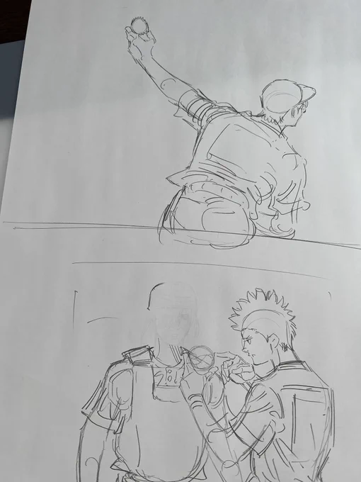 299話下書き3日目。
なにやら話し込んでる袴田と尾野。

ちなみに尾野小谷野は、おぎやはぎさんの名前からちょっと拝借しました。メガネびいき好きです。

本日もスタート〜 