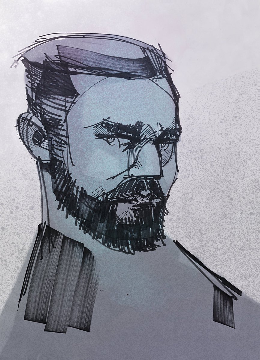 ibutter's tweet photo. Marker sketch of the tambour king:TK👑. Streaming with the royals. Sharpie markers with a touch of procreate. @TambourKing #twitchstreamer #sketch #caricature https://t.co/mhW9QA1aKG
