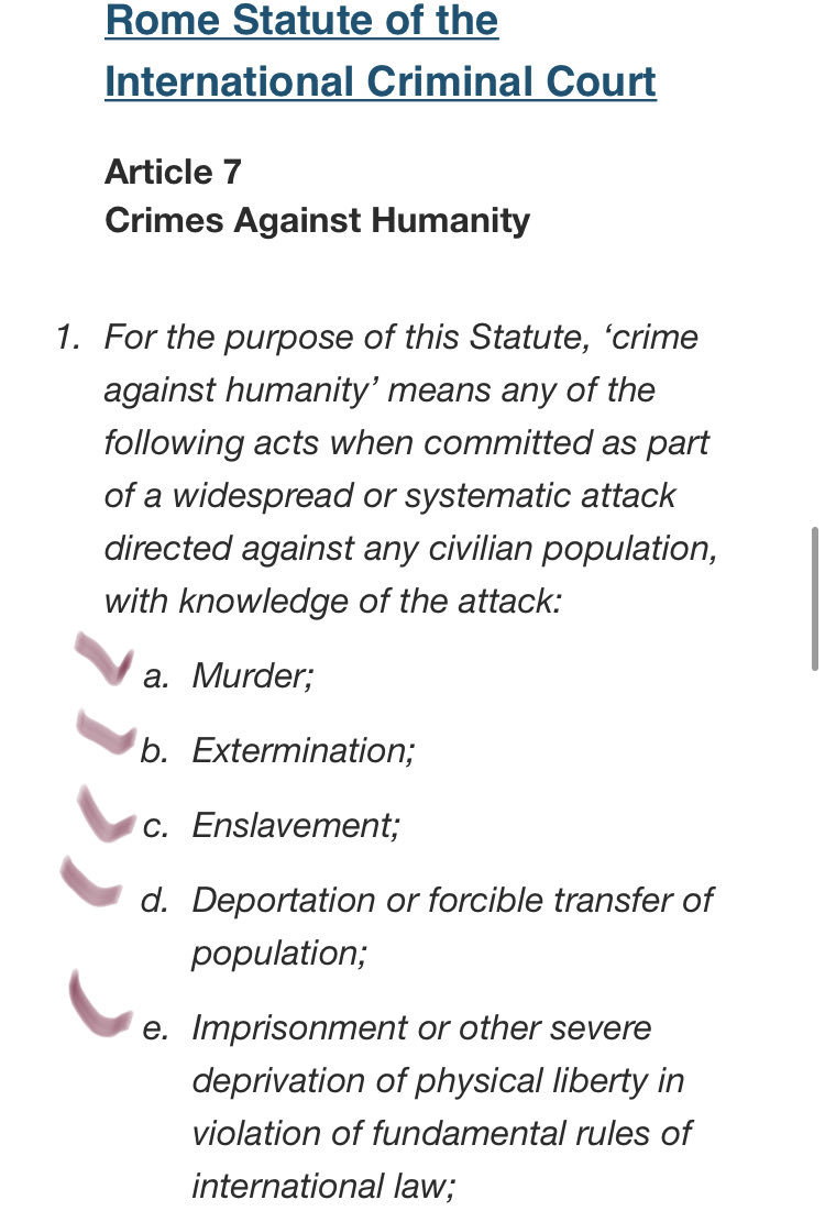 AfricaClear's tweet photo. With its #Genocide vs. the #Uyghurs, the PRC government is perpetrating in impunity every single crime defined as Crimes Against Humanity in the Rome Statute of the International Criminal Court. Still, athletes around the world will gather for a macabre @Beijing2022 celebration. https://t.co/bJw1ZLlSXH