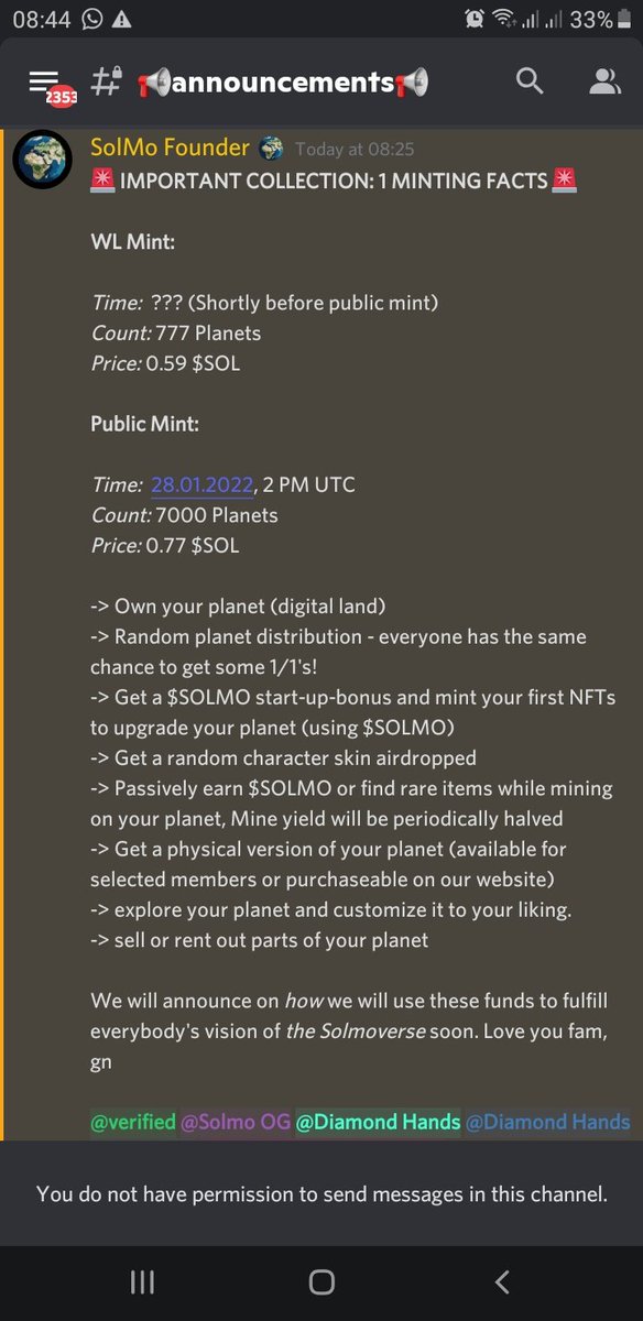 Batsbats57's tweet photo. What we've bee waiting, finally @solmoonfinance release the price for minting NFT COLLECTION: 1 -> THE PLANET 🔥
So excited for having The Planet of #SOLMOVERSE 🐳
I want to see how the exploration and mining goes on the planet 😊
#NFT #NFTs #NFTshill #NFTCommunity #NFTProject https://t.co/T9xMmKCOHi