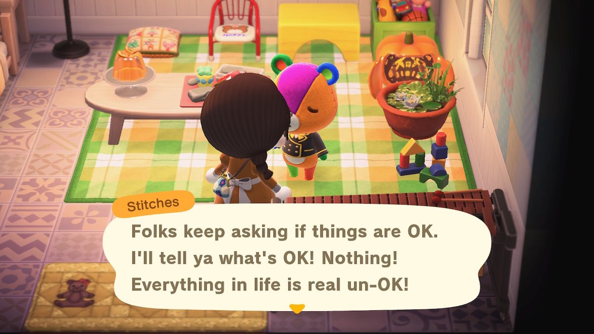 _FallingLeaves's tweet image. Stitches just out here being real #stitches #lazyvillager #funny #AnimalCrossing #ACNH #NintendoSwitch