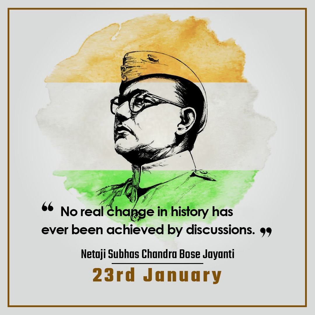 Netaji Subhash Chandra Bose Jayanti  Great warrior, Real hero, Subhas  chandra bose