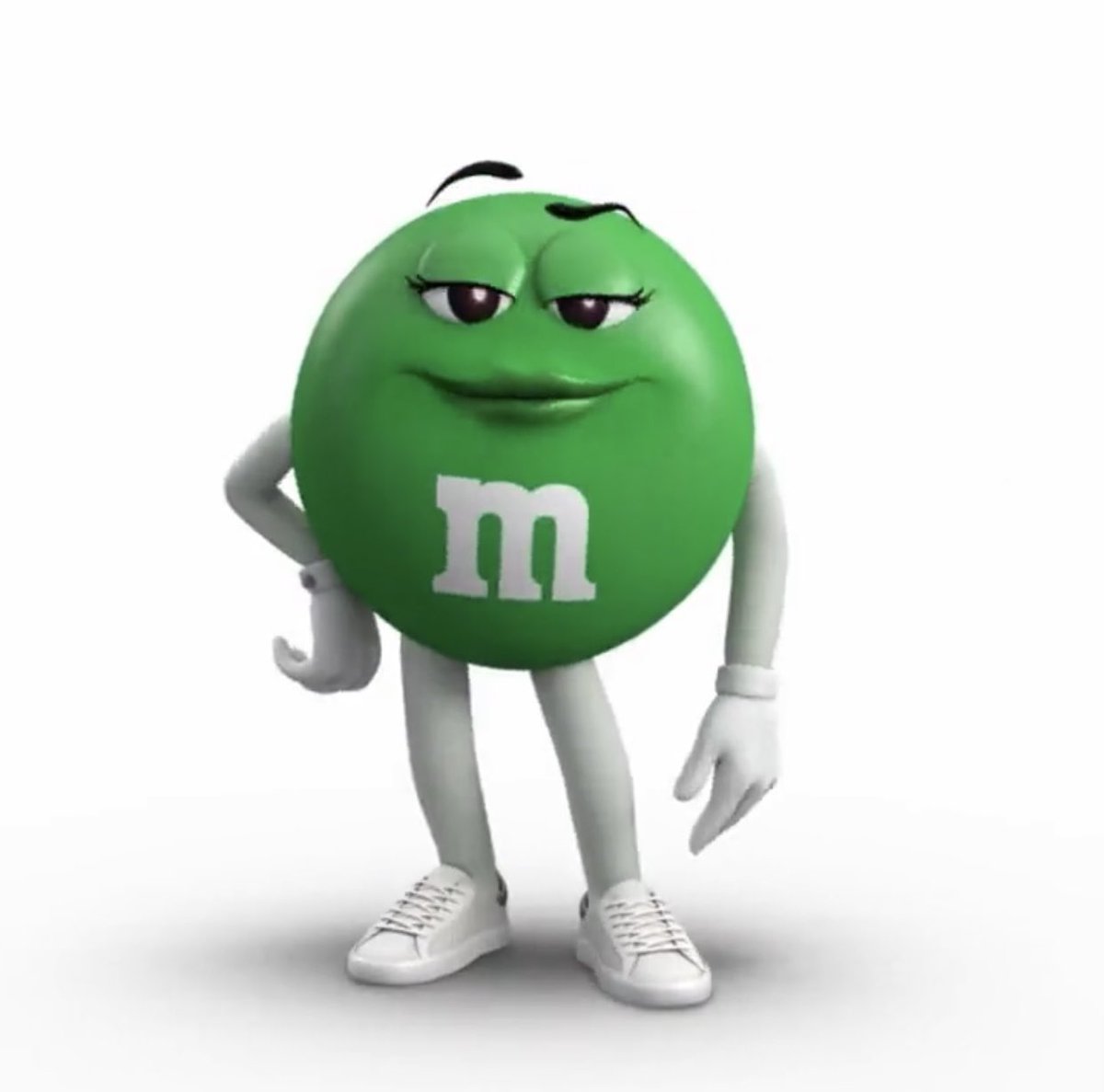 The green M&M dresses like Wendy Williams now and I think that's really  great