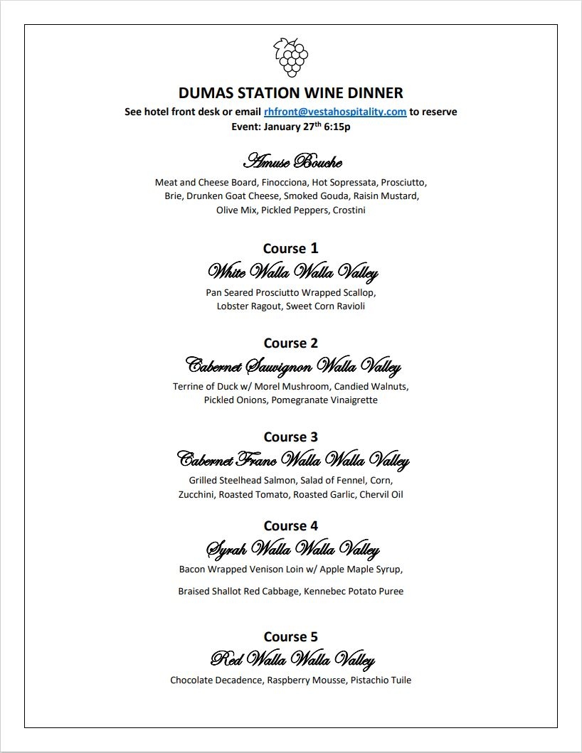 Currents at the Riverhouse (@currentsbend) on Twitter photo Dumas Winemakers Dinner at Currents
Jan 27th 6:15 - 8p
$77.00 per guest gratuity included
Email Currents at rhfront@vestahospitality.com to reserve Dumas Winemakers Dinner at Currents
Jan 27th 6:15 - 8p
$77.00 per guest gratuity included
Email Currents at rhfront@vestahospitality.com to reserve