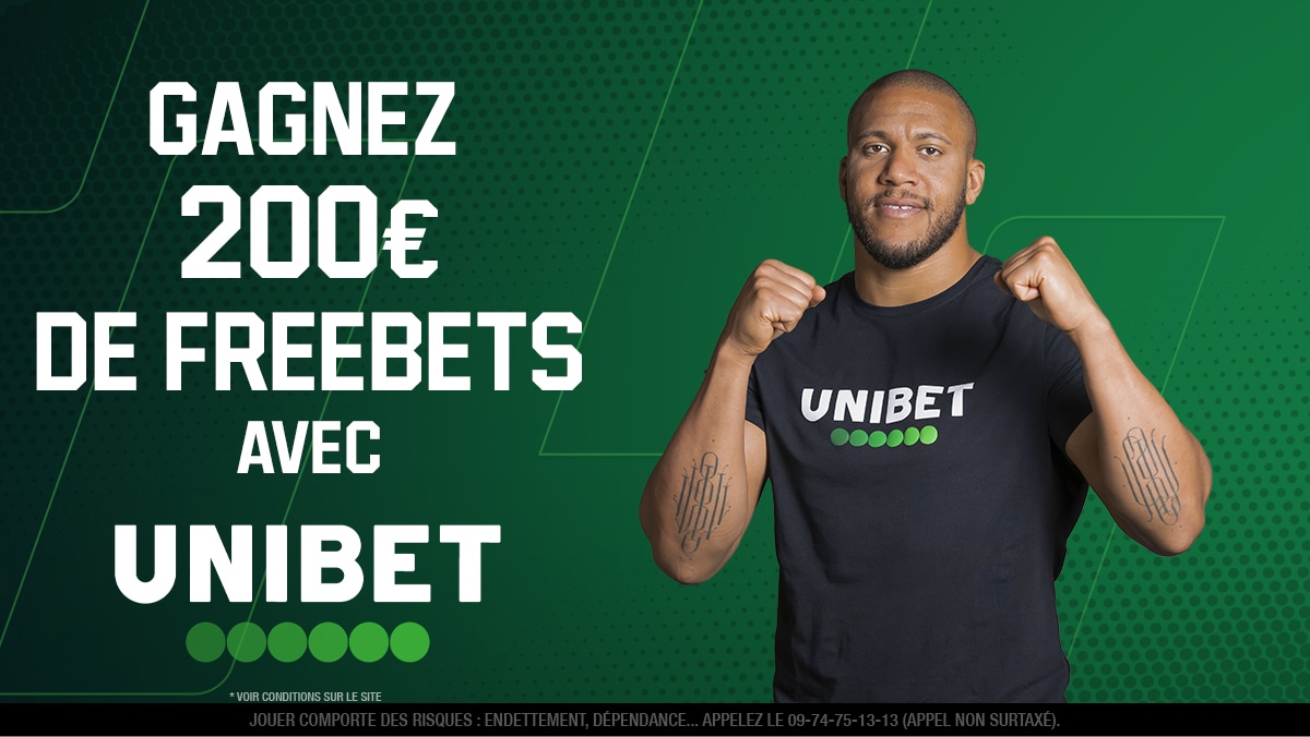 UnibetFrance's tweet photo. 🥊 T'es déjà prêt à parier en Live sur le combat entre Ciryl Gane et Francis Ngannou ? Unibet te fait patienter et lâche 10 x 20€ de Freebets à l'occasion du choc 💥

👉 RT/Follow @UnibetFrance + #FreebetUnibet + ton pseudo.
🍀 TAS dimanche. https://t.co/3YImUMi6cg