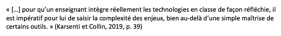 MmePascaleT's tweet photo. Le chapitre de Karsenti et Collin portant sur le numérique en éducation était super intéressant! J’ai particulièrement aimé cette citation. Qu’en pensez-vous? #PED4760 https://t.co/G09ApMkFUZ
