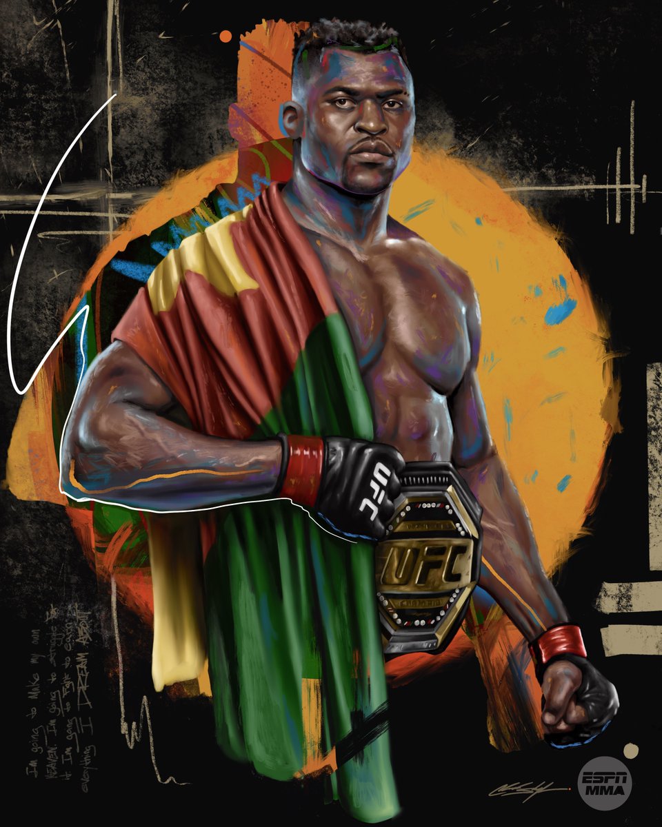 SportsCenter's tweet image. UNDISPUTED. HEAVYWEIGHT. CHAMPION. @FRANCIS_NGANNOU 🏆 #UFC270 

🎨 @ChuckStyless