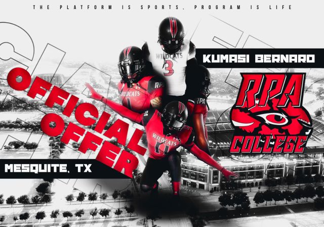 #RPA After a great conversation with <a href="/wardlawcoach/">Coach Law 🏈</a> I am blessed to receive a offer from RPA college <a href="/DemarcusHarri01/">Coach Harris</a> <a href="/CoachChadRoark/">Chad Roark</a> <a href="/_rpawildcats/">RPA (Club Sports)</a>