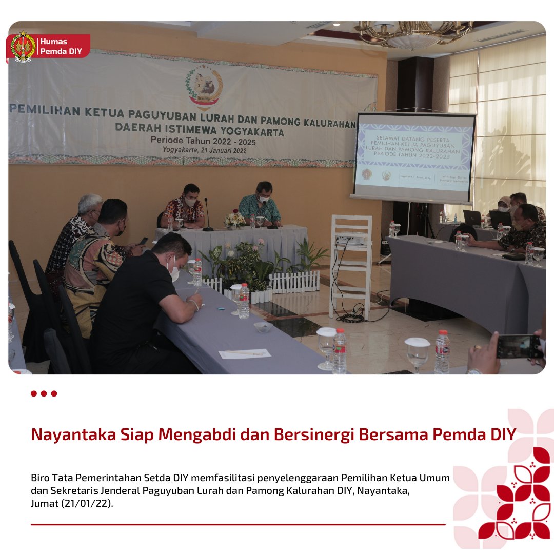 humas_jogja's tweet photo. Paguyuban Lurah dan Pamong Kalurahan Nayantaka merupakan induk Paguyuban Lurah dan Pamong Kalurahan di 4 (empat) kabupaten, yakni Bodronoyo (Kulon Progo), Tunggul Jati (Bantul), Semar (Gunungkidul), dan Suryo Ndadari (Sleman). #Nayantaka
#pamong
#BiroTapemDIY
#LurahDIY https://t.co/jeJ7ou6M2u
