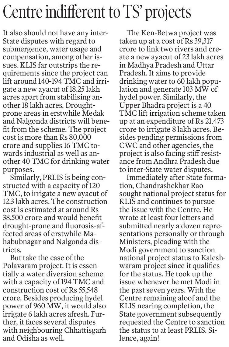 Nani4u143's tweet photo. Centre indifferent to #Telangana State projects
BJP-led govt turning down repeated requests from State government to grant national project status to KLIS or PRLIS https://t.co/mX5REJHR10