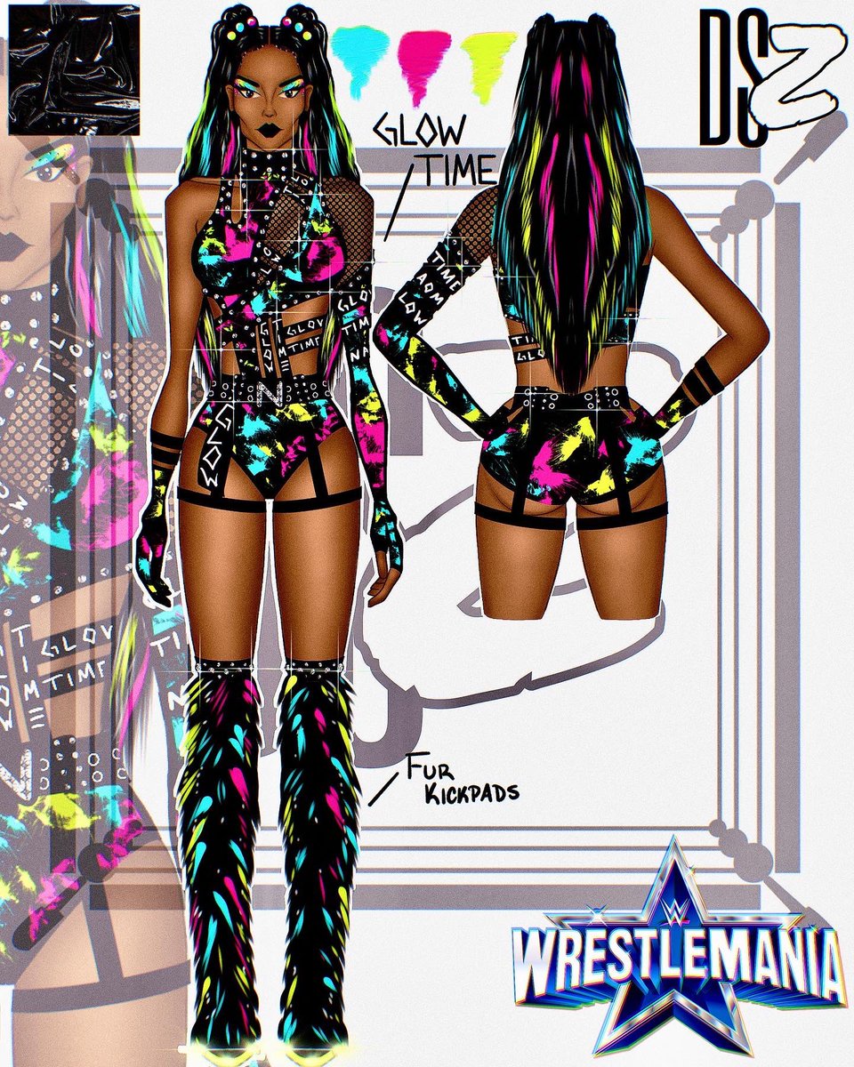 EGOX3D's tweet photo. Wrestlemania illustration for @NaomiWWE https://t.co/S7OfGbRcix