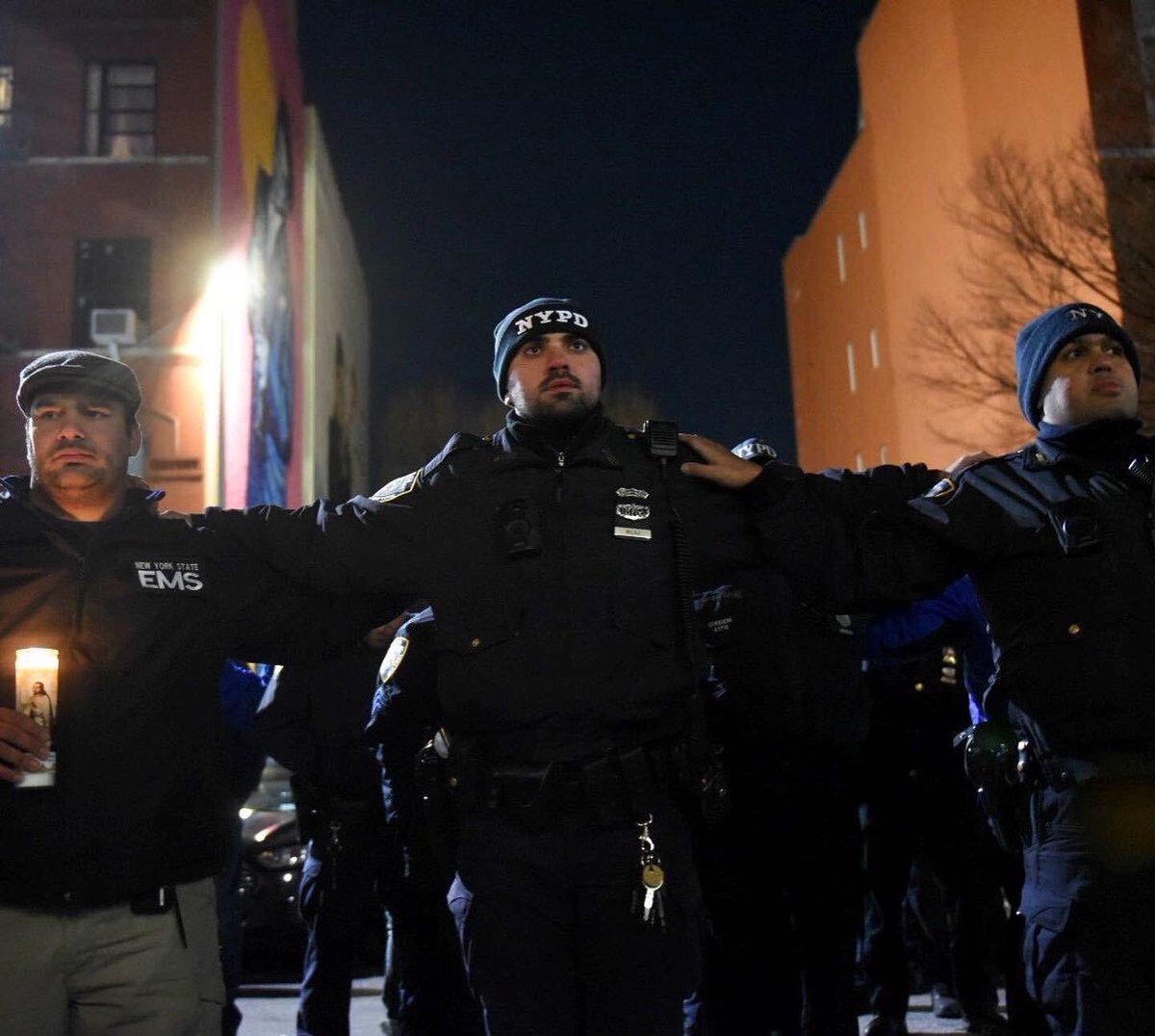 NYPDPC's tweet photo. We struggle for words to express the tragedy, to endure the pain of losing Officer Jason Rivera as we pray for Officer Wilbert Mora. And while things feel unsure now, what I know we can count on is their fellow Finest continuing their courageous work and honoring Jason’s legacy. https://t.co/43BKcOxPJ8