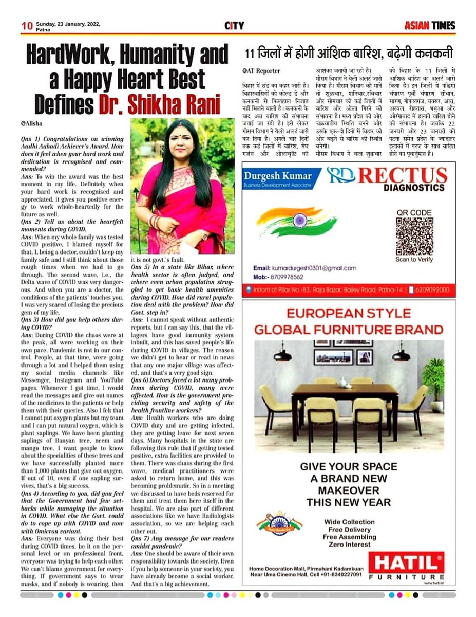 shikhadanand's tweet photo. #news #award #reward #drshikharani #drshikhadanand #newspaper #asiantimes #humanity https://t.co/l83nrZlHxI