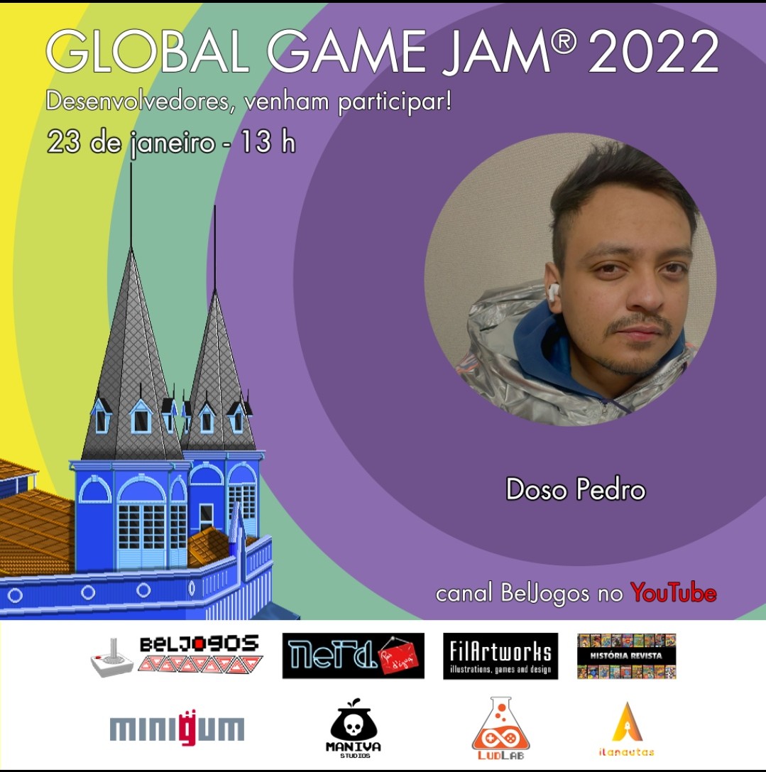 beljogos's tweet image. Vamos contar com a presença do Doso Pedro, integrante raiz do @animazon desde 2011. Ele é mestre em Media Contents na Universidade de Takarazuka (Tokyo). A #devtalk vai acontecer neste domingo, as 13hs, com transmissão no Youtube.
#GGJ2022beljogos #ggj2022 #GlobalGameJam