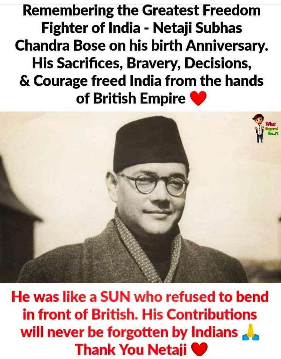 imgunashekar03's tweet photo. #नेताजी_सुभाष_चन्द्र_बोस. 👏

Birth Anniversary of our Great Leader #Nethaji 🙏

#Boomer_BJP
#saveindiafrommodi https://t.co/OwSsGgn0eP