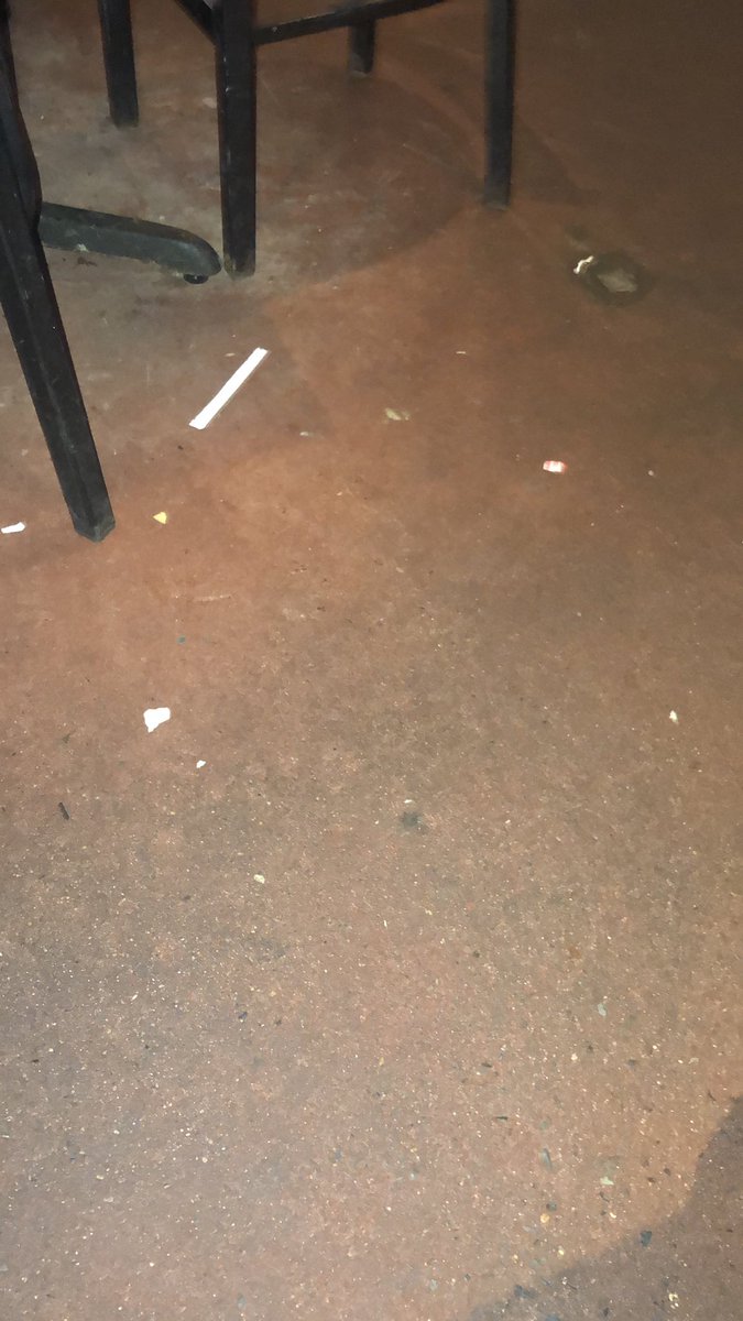 SweetEmpath's tweet photo. @Chilis Very disappointed! Old food and trash on the floor, dirty cups with food floating in my water. Lazy host and servers I’m just sick to my stomach! https://t.co/S8Cm0IJj51