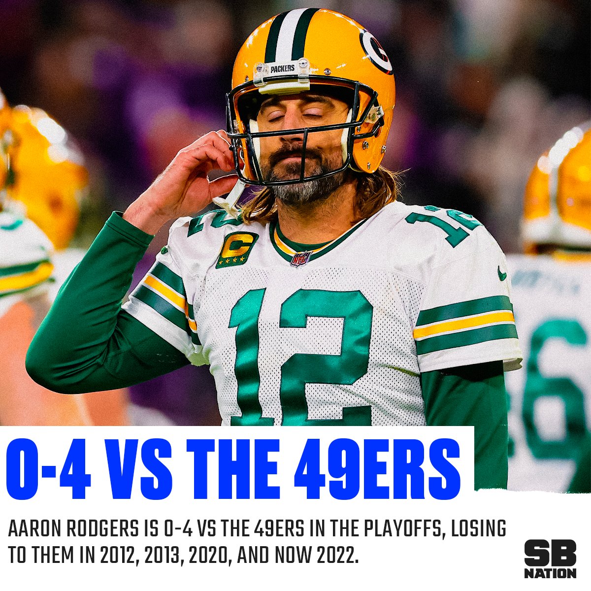 SB Nation on X: 'The only thing Aaron Rodgers hates more than science is  playing against the 49ers.  / X